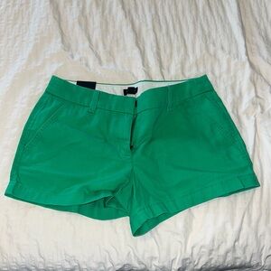 J. CREW green chino shorts